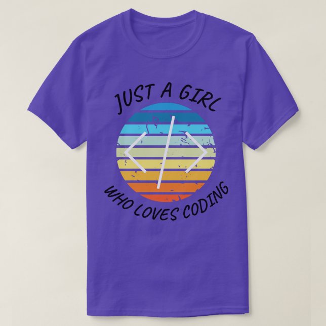 Just a girl who loves coding girl coder white T-Shirt (Design Front)