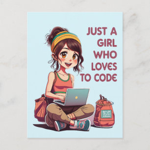 Just a Girl who Loves Coding Postcard