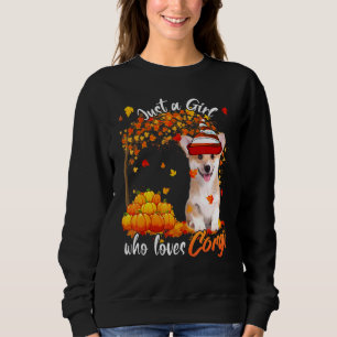 Just A Girl Who Loves Corgi Dog Thanksgiving Sweatshirt