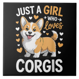 Just A Girl Who Loves Corgis Ceramic Tile
