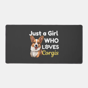 Just a Girl Who Loves Corgis Desk Mat