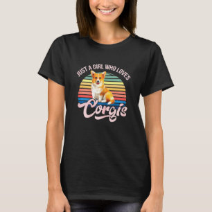 Just A Girl Who Loves Corgis Dog Design For Girls T-Shirt