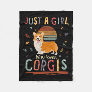 Just A Girl Who Loves Corgis Funny Corgi Fleece Blanket