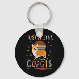 Just A Girl Who Loves Corgis Funny Corgi Key Ring