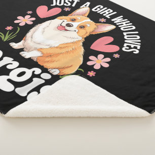 Just a girl who loves Corgis Sherpa Blanket