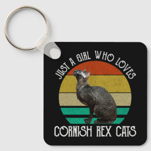 Just A Girl Who Loves Cornish Rex Cats Key Ring