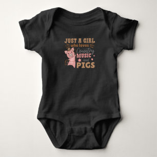 Just A Girl Who Loves Country Music And Pigs Baby Bodysuit