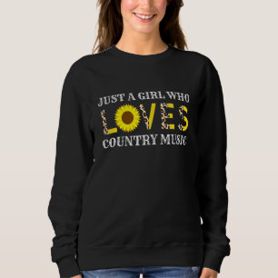 Just A Girl Who Loves Country Music Leopard Sunflo Sweatshirt