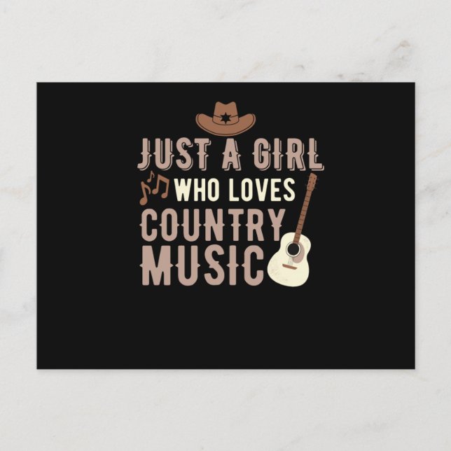 Just A Girl Who Loves Country Music Postcard (Front)