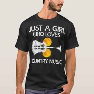 Just A Girl Who Loves Country Music Shirt Guitar L