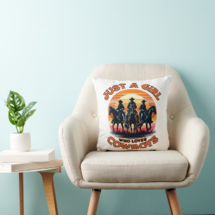 Just a girl who loves cowboys cushion