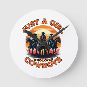 Just a girl who loves cowboys round clock