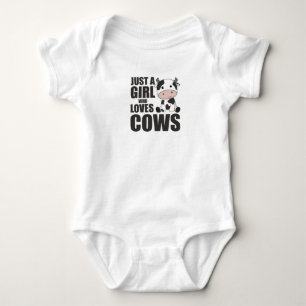 Just A Girl Who Loves Cows Cow Farm Calf Baby Bodysuit