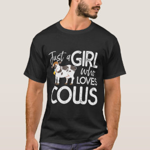 Just A Girl Who Loves Cows Cow Farmer -New T-Shirt