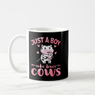 Just A Girl Who Loves Cows Cute Boba Strawberry Co Coffee Mug