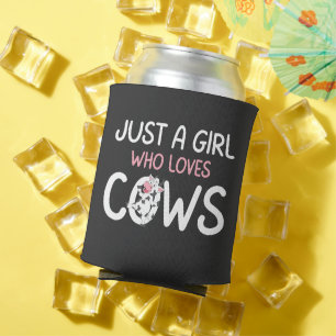 Just A Girl Who Loves Cows Cute Cow Farm Can Cooler