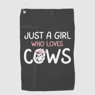 Just A Girl Who Loves Cows Cute Cow Farm Golf Towel