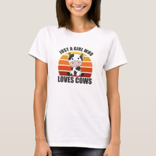 Just A Girl Who Loves Cows Cute Cow Farm T-Shirt