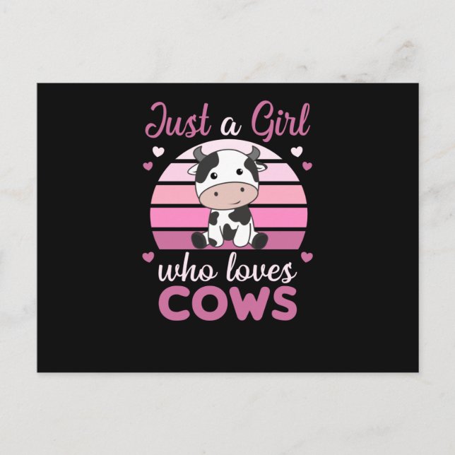 Just A Girl Who Loves Cows Cute Cow For Girls Postcard (Front)
