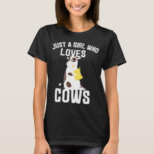 Just A Girl Who Loves Cows Cute Farm Animal Lover T-Shirt
