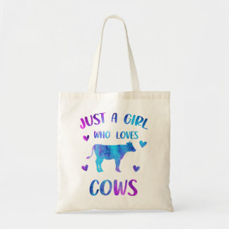 Just A Girl Who Loves Cows Cute Farm Animal Tote Bag