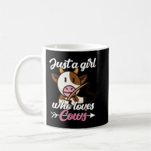 Just A Girl Who Loves Cows Farmer Fishing Cow Gift Coffee Mug