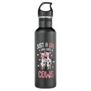 Just A Girl Who Loves Cows Farmers Cow Lover Kids  710 Ml Water Bottle