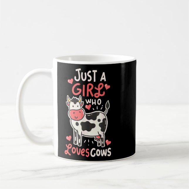 Just A Girl Who Loves Cows  Heifer  Farming  Coffee Mug (Left)
