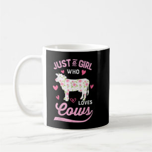 Just a Girl Who Loves Cows Silhouette Cute Image Coffee Mug