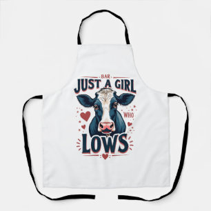 Just A Girl Who Loves Cows Vintage Neon Cow Lover Apron