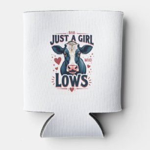 Just A Girl Who Loves Cows Vintage Neon Cow Lover Can Cooler