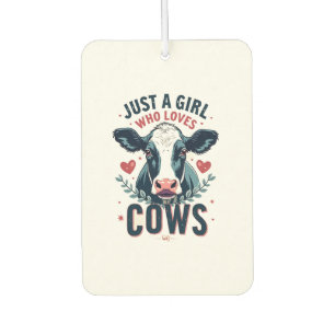 Just A Girl Who Loves Cows Vintage Neon Cow Lover  Car Air Freshener