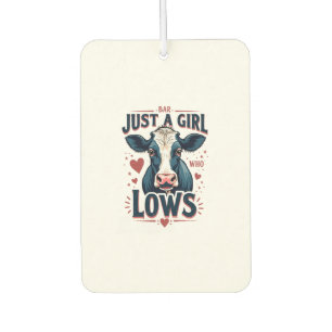 Just A Girl Who Loves Cows Vintage Neon Cow Lover  Car Air Freshener