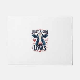 Just A Girl Who Loves Cows Vintage Neon Cow Lover Doormat