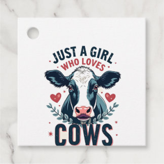 Just A Girl Who Loves Cows Vintage Neon Cow Lover Favour Tags