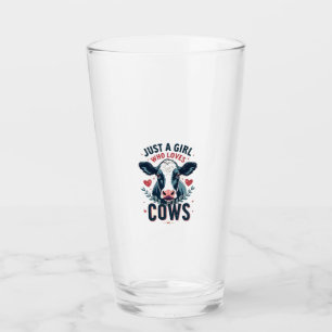 Just A Girl Who Loves Cows Vintage Neon Cow Lover Glass