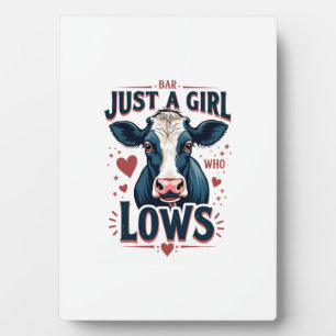 Just A Girl Who Loves Cows Vintage Neon Cow Lover Plaque