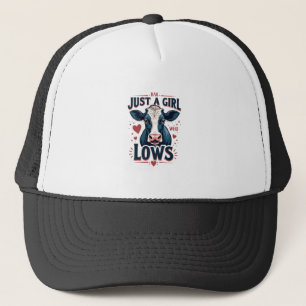 Just A Girl Who Loves Cows Vintage Neon Cow Lover Trucker Hat