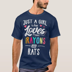 Just A Girl Who Loves Crayons And Rats Kids T-Shirt