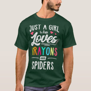 Just A Girl Who Loves Crayons And Spiders Kids T-Shirt