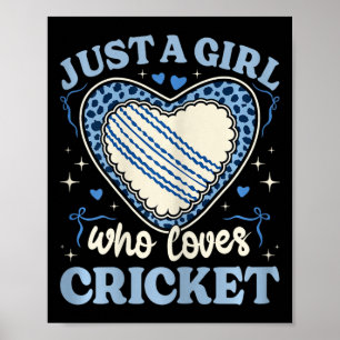 Just A Girl Who Loves Cricket Cheetah Print Girls