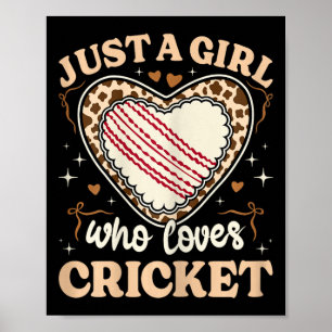 Just A Girl Who Loves Cricket Cow Print Girls Kids