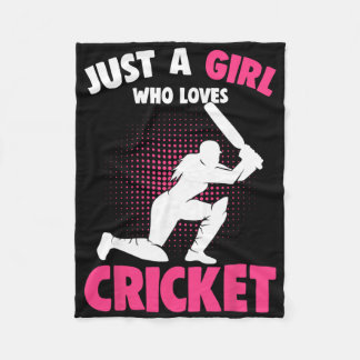 Just A Girl Who Loves Cricket Girls Kids Fleece Blanket