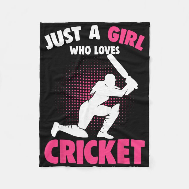 Just A Girl Who Loves Cricket Girls Kids  Fleece Blanket (Front)