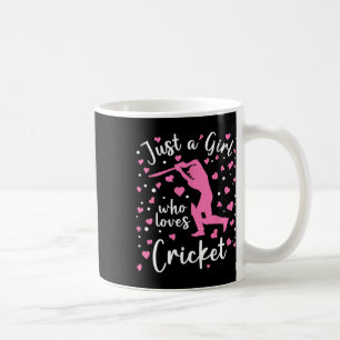 Just A Girl Who Loves Cricket Pink Heart Cricketer Coffee Mug