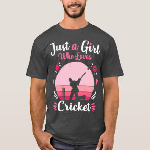 Just A Girl Who Loves Cricket Pink Retro Vintage g T-Shirt