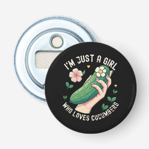 Just A Girl Who Loves Cucumbers - Funny Vegetarian Bottle Opener