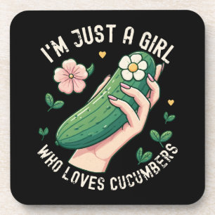 Just A Girl Who Loves Cucumbers - Funny Vegetarian Coaster