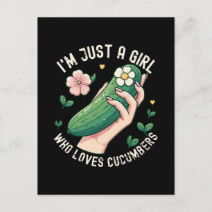 Just A Girl Who Loves Cucumbers - Funny Vegetarian Enclosure Card
