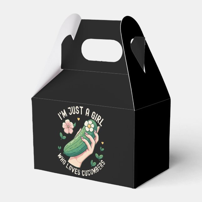 Just A Girl Who Loves Cucumbers - Funny Vegetarian Favour Box (Front Side)